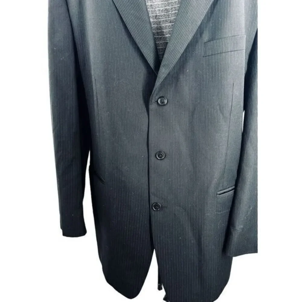 Calvin Klein Mens 46 L Black  3 Button‎ 100% Wool Blazer Sports Jacket